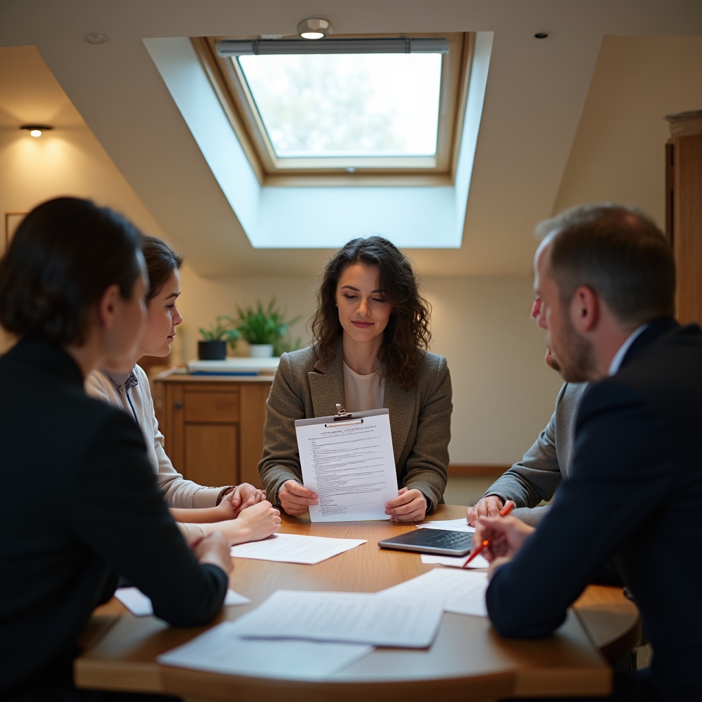 Consultant conducting an organizational diagnostic interview with nonprofit leadership team around a table